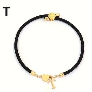Gold and Black Initial Bracelet (T)